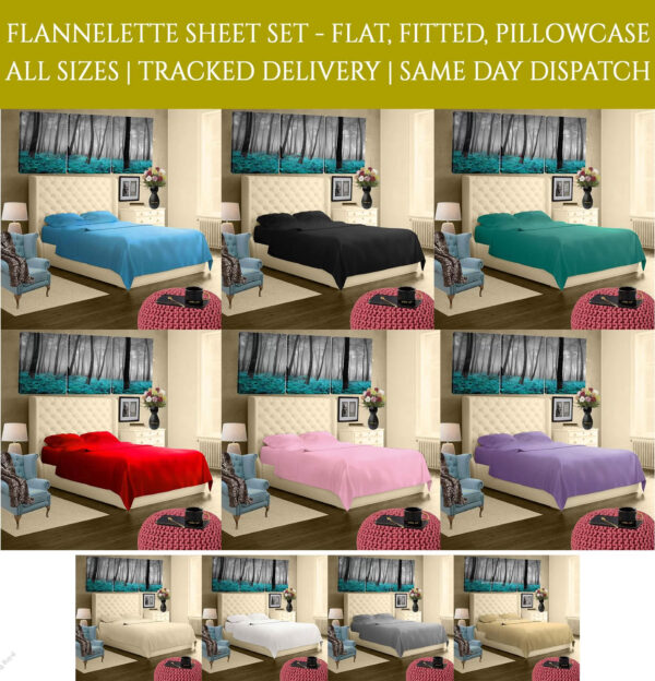 Flannelette Flat Bed Sheet 100_ Brushed Cotton