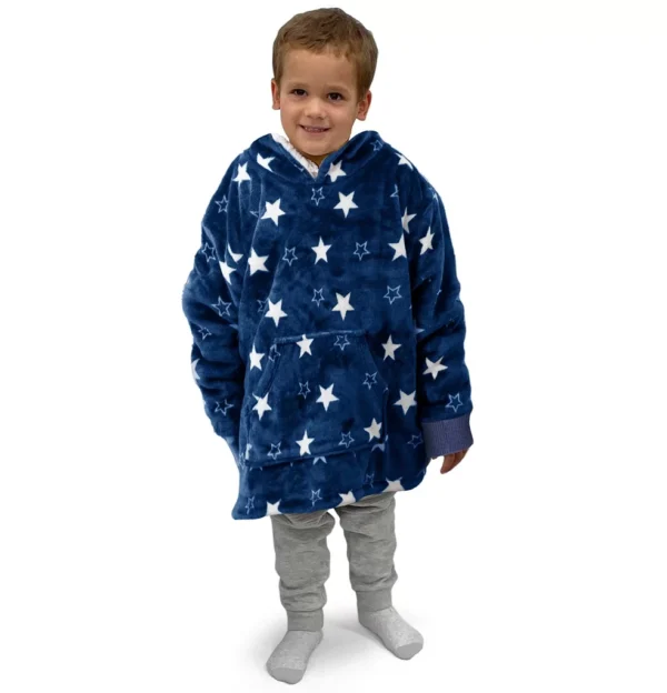 Kids Navy Star Oversize Hoodie